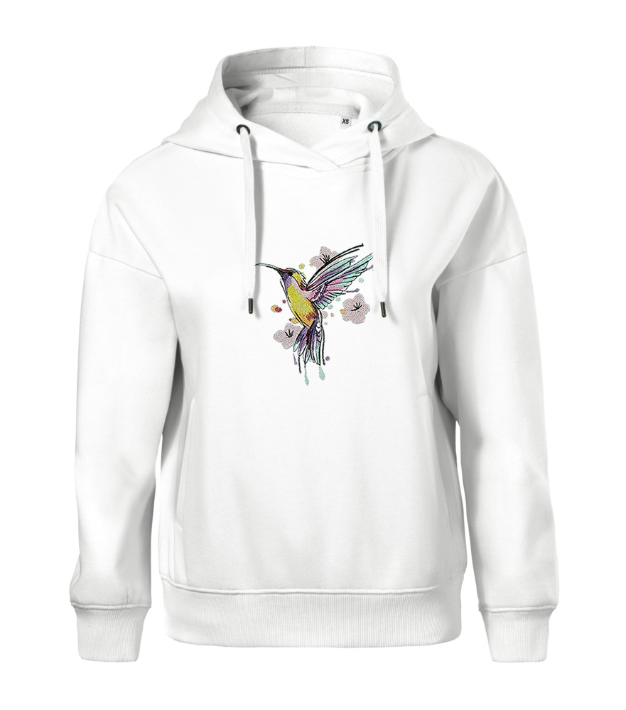 Vyšívaná dámska mikina, vyšívaný motív KOLIBRÍK